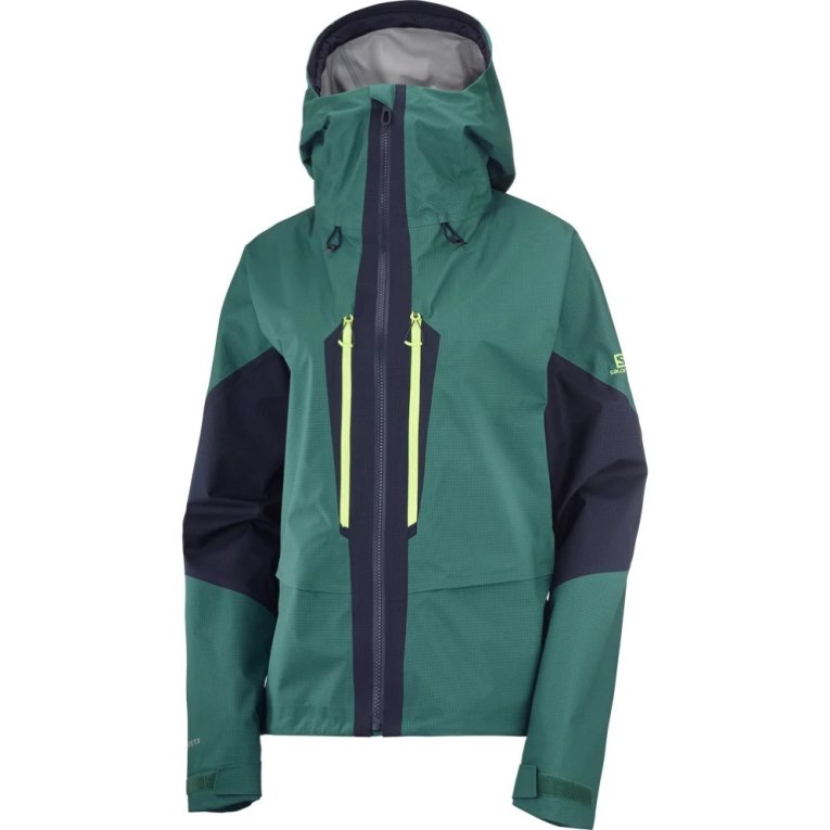 Chaquetas Shell Salomon Outpeak GTX 3L Mujer Verdes Azul Marino | MX EGUY349